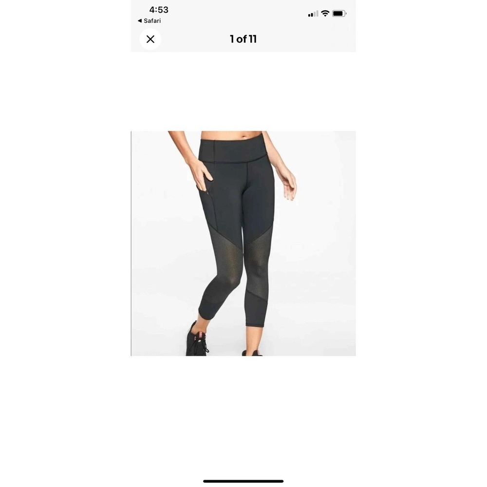 Athleta Mesh Contender Capri Leggings Powerlift Black Size XS